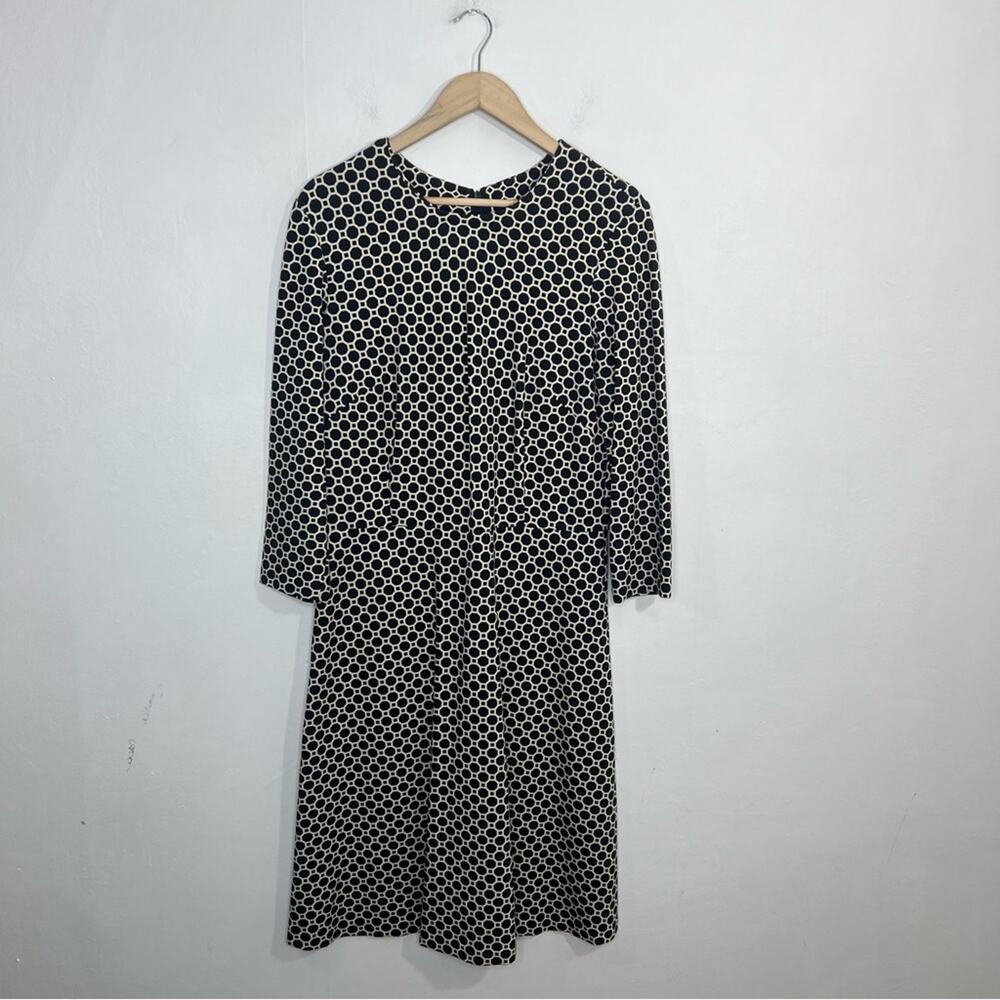 J McLaughlin Black White Geometric Print Dress Size Large